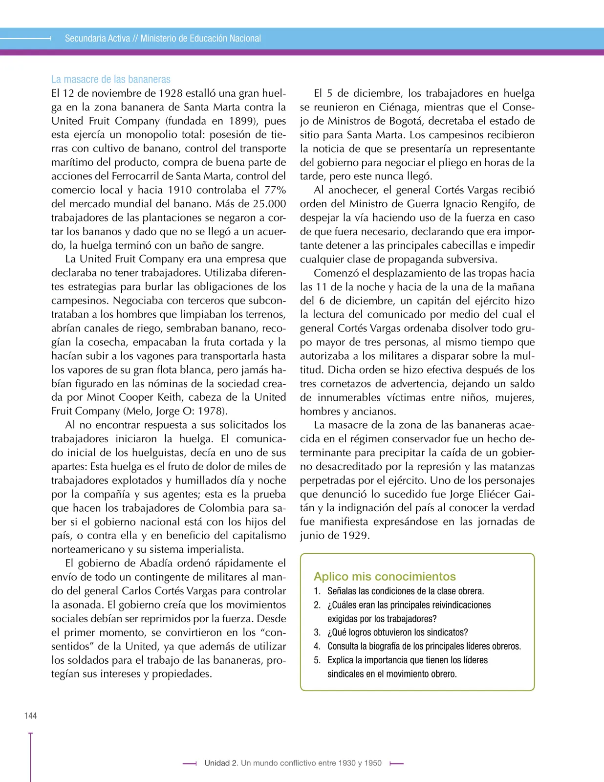 Página 144 de Ciencias Sociales 9° · Secundaria Activa