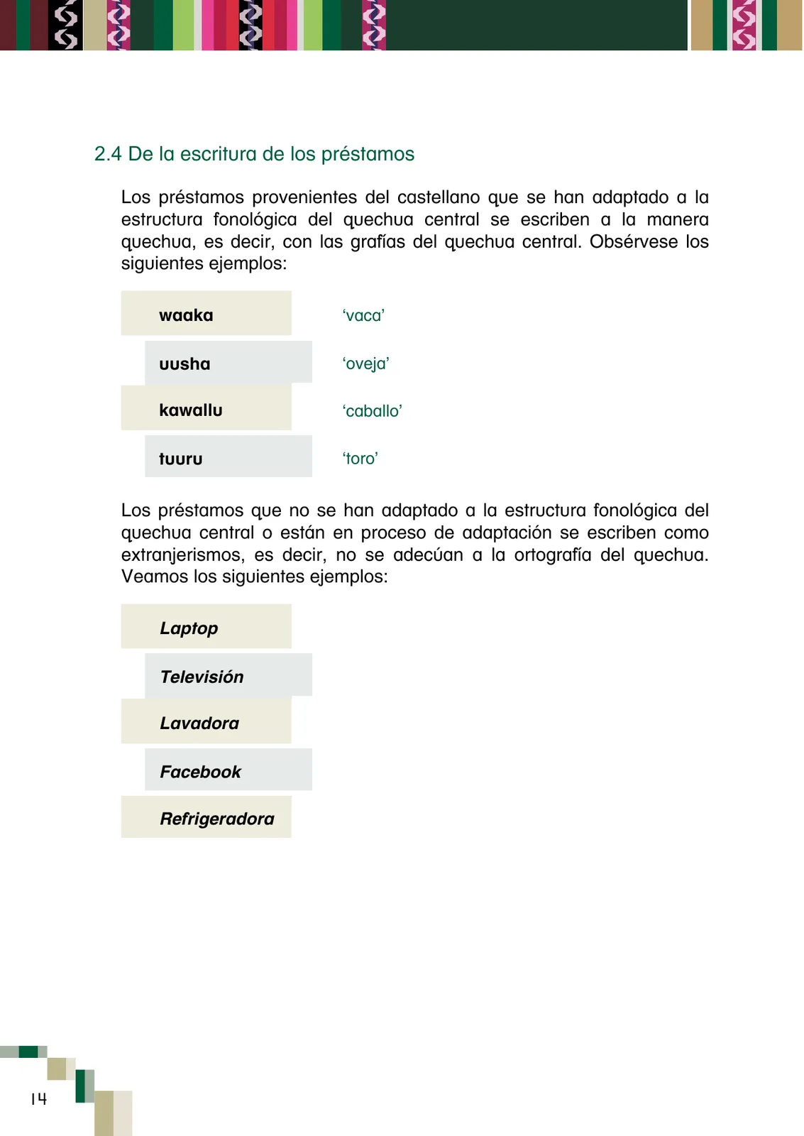 Miniatura página 16 de Yachachinapaq shimikuna - chawpin qichwa = Vocabulario pedagógico quechua central · 2021