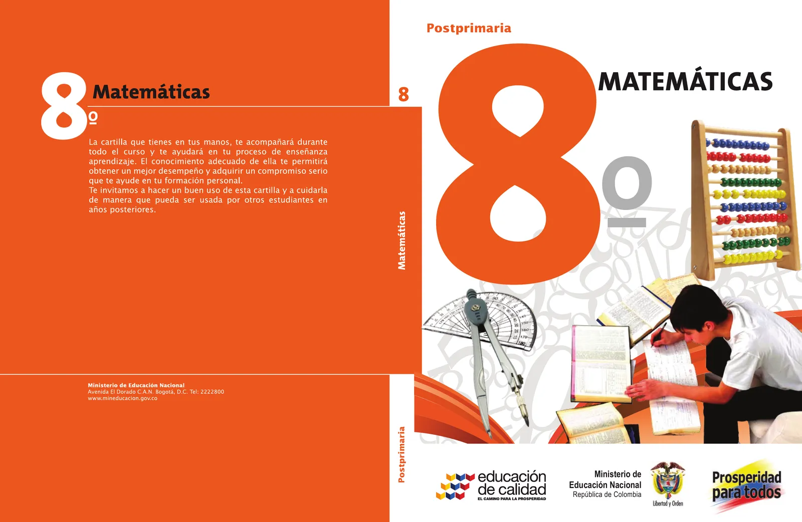 Portada de Matematica 8° · Postprimaria
