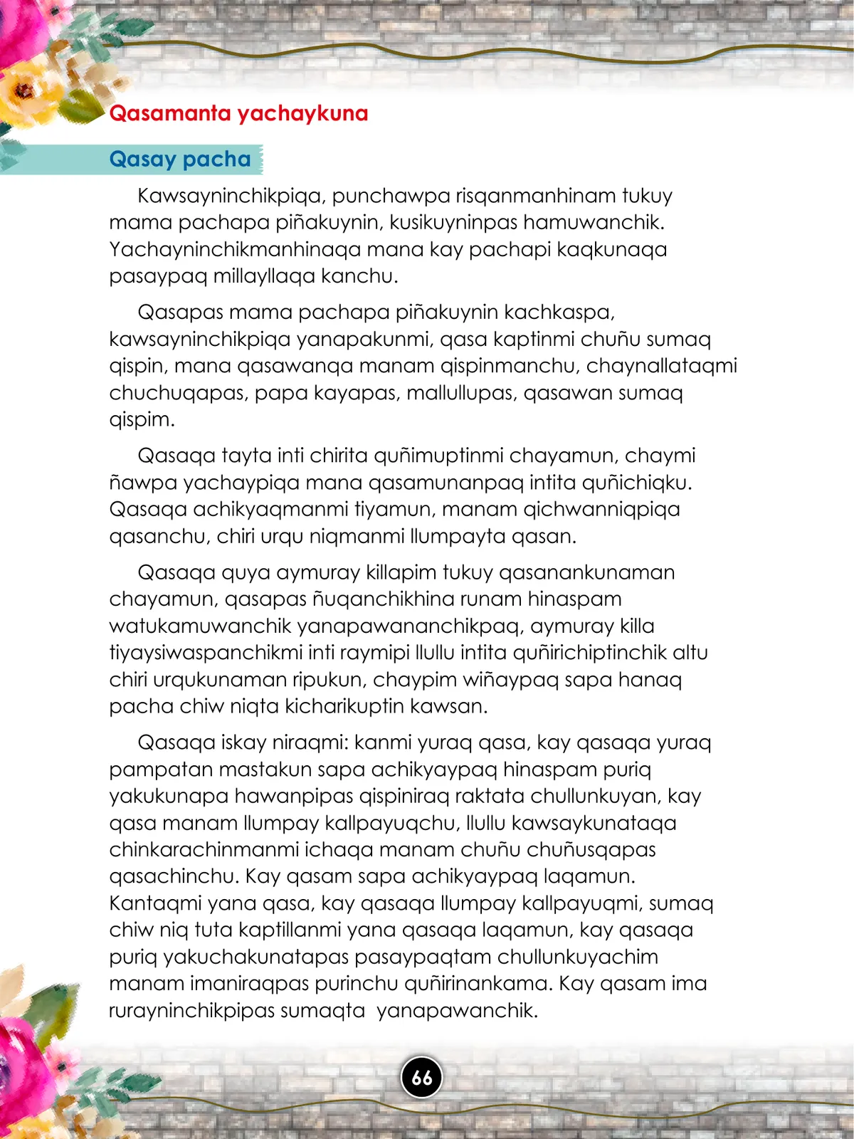 Miniatura página 68 de Llaqtanchikpa kawsayninkuna - Chanka : saberes de los pueblos - Comunicación y Ciencia y Tecnología quechua, variante Chanca · 2021