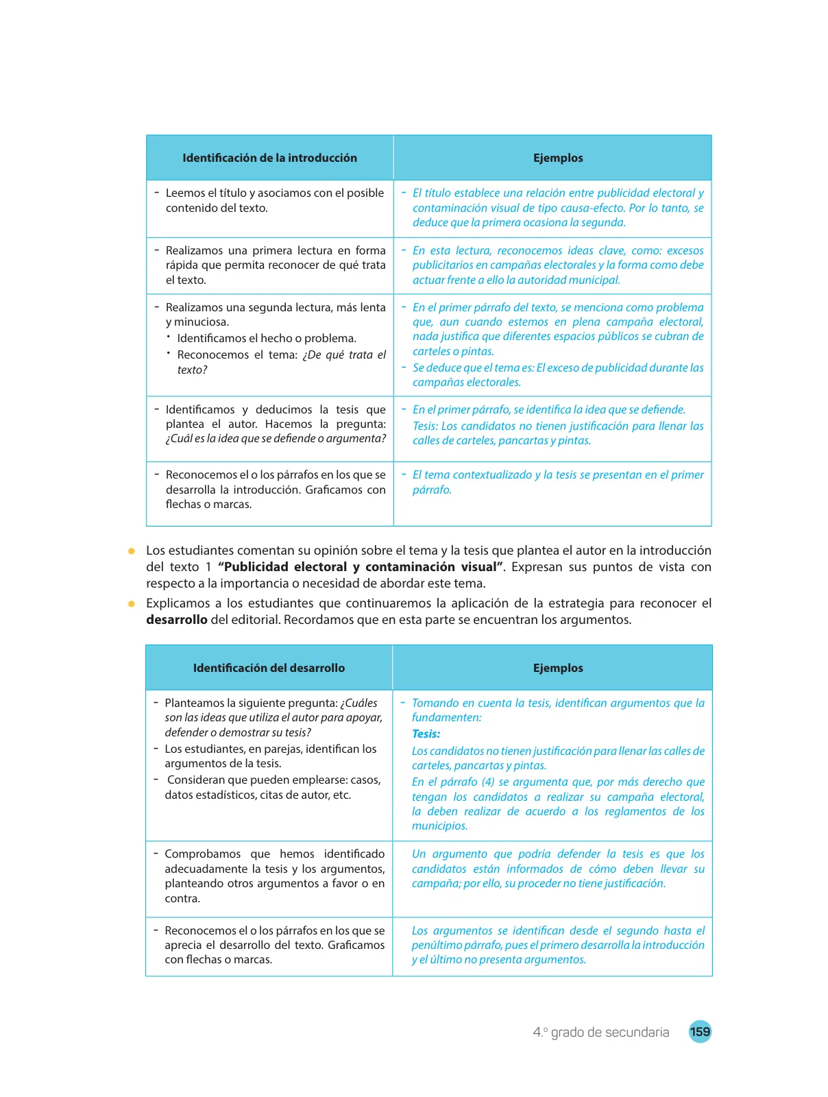 Miniatura página 161 de Comprensión lectora : manual para el docente de cuarto grado de Secundaria 2018 · 2018
