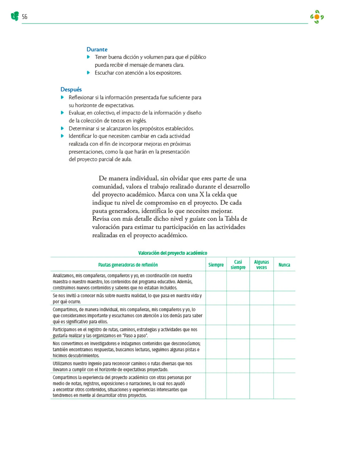 Página 57 de Colección Nanahuatzin. Nuestro libro de Proyectos.  Tomo II.  Libro de Educación Telesecundaria Grado 3°  Ciclo Escolar 2025 - 2026