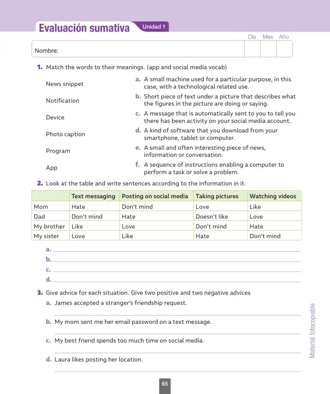 Página 66 de Inglés – Octavo Básico | Student’s Book MINEDUC – Descargar PDF · 2024