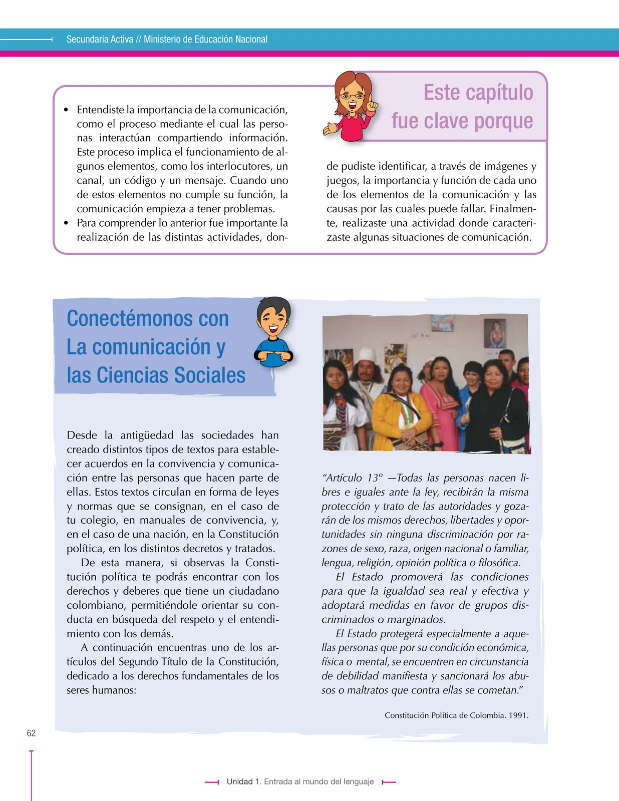 Miniatura página 62 de Lenguaje 6° · Secundaria Activa