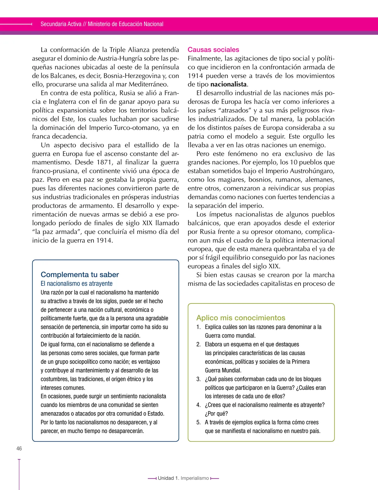 Página 46 de Ciencias Sociales 9° · Secundaria Activa