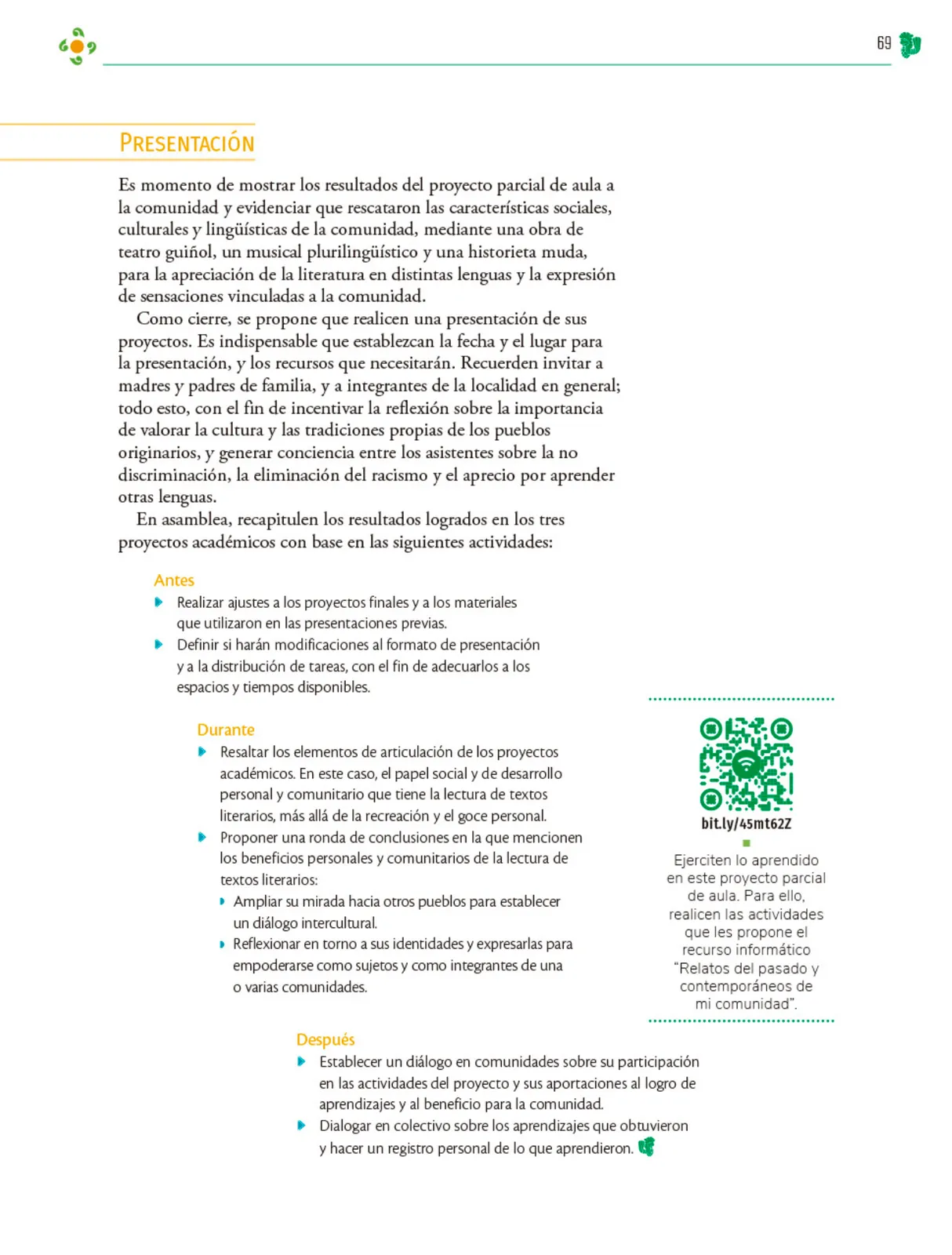 Miniatura página 70 de Colección Sk´asolil. Nuestro libro de Proyectos.  Tomo II.  Libro de Educación Telesecundaria Grado 2°  Ciclo Escolar 2025 - 2026