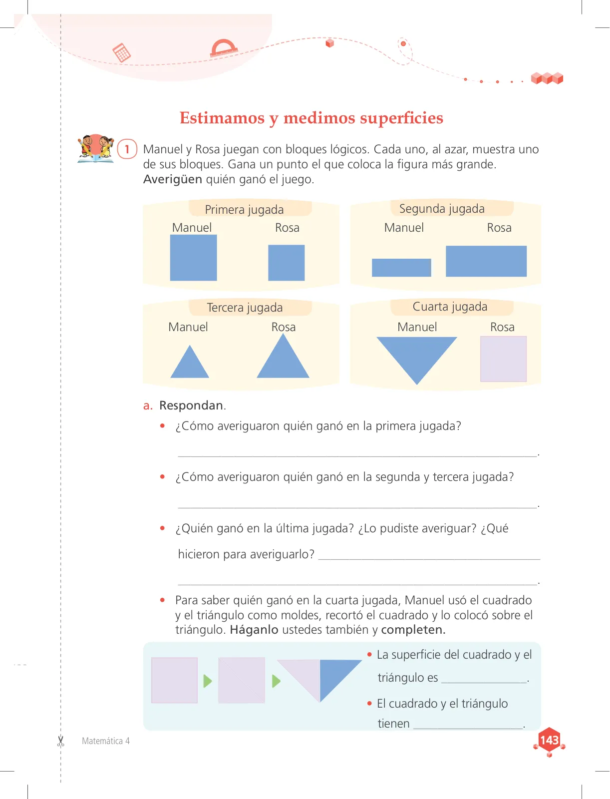 Miniatura página 143 de Matemática 4 : cuaderno de trabajo para cuarto grado de Educación Primaria 2018 · 2018