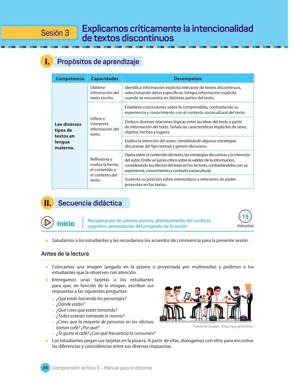 Miniatura página 28 de Comprensión lectora : manual para el docente de tercer grado de Secundaria 2018 · 2018