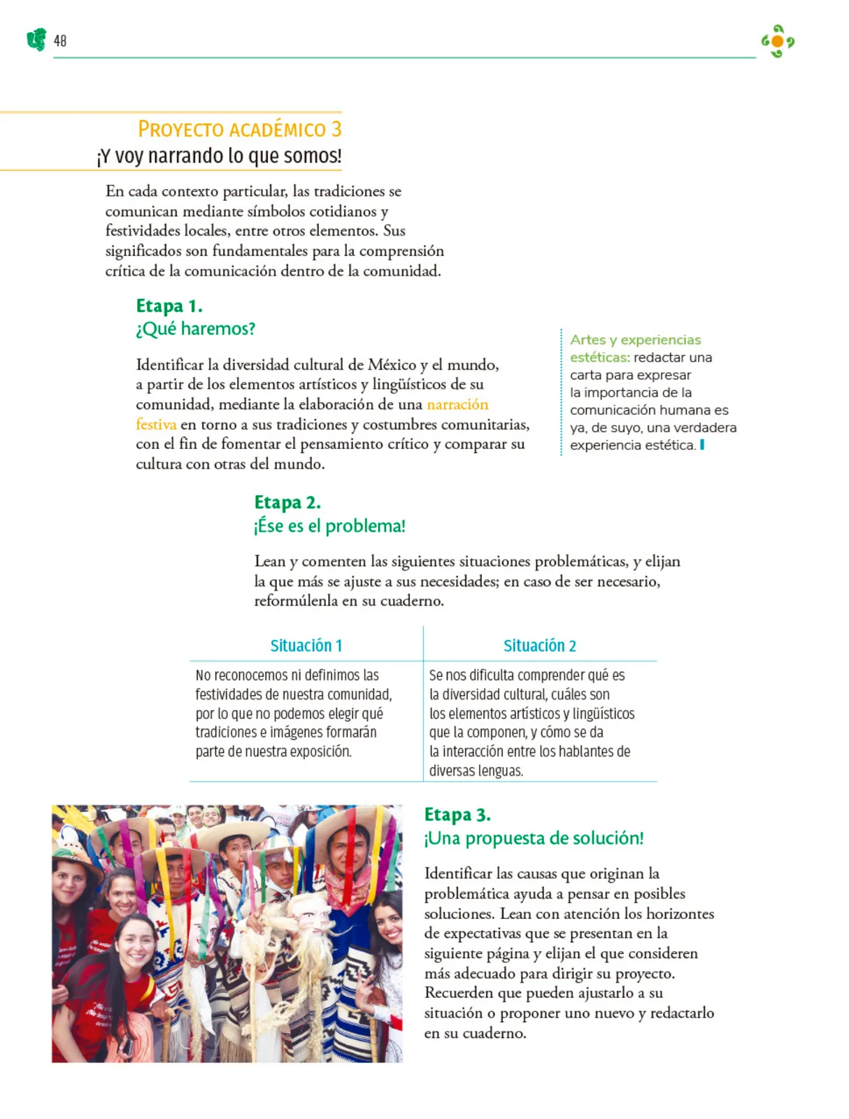Página 49 de Colección Sk´asolil. Nuestro libro de Proyectos. Tomo I. Libro de Educación Telesecundaria Grado 2° Ciclo Escolar 2025 - 2026
