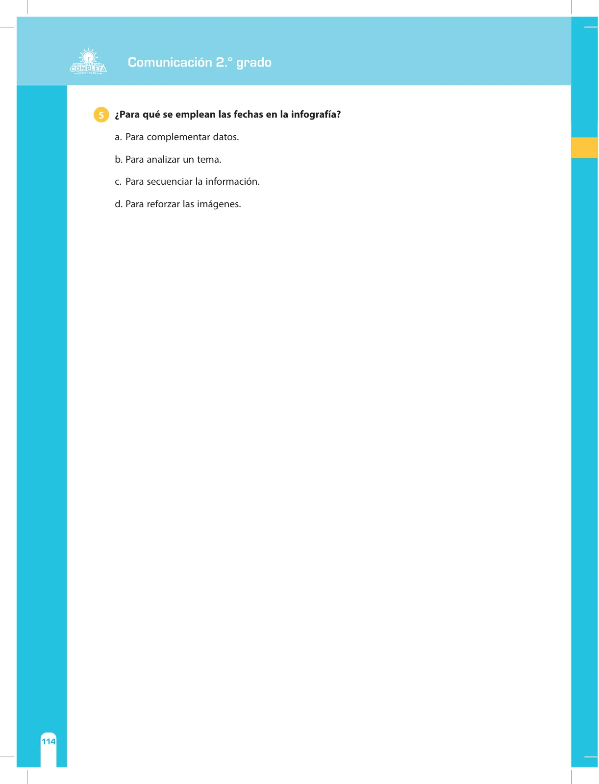 Página 114 de Comunicación Secundaria 2. Cuaderno de reforzamiento pedagógico - JEC · 2016
