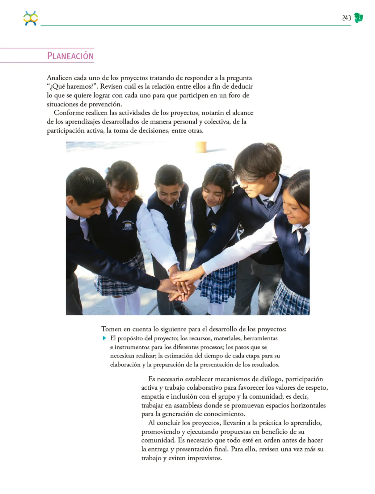 Página 244 de Colección Ximhai. Nuestro libro de Proyectos. Tomo II. Libro de Educación Telesecundaria Grado 1° Ciclo Escolar 2025 - 2026
