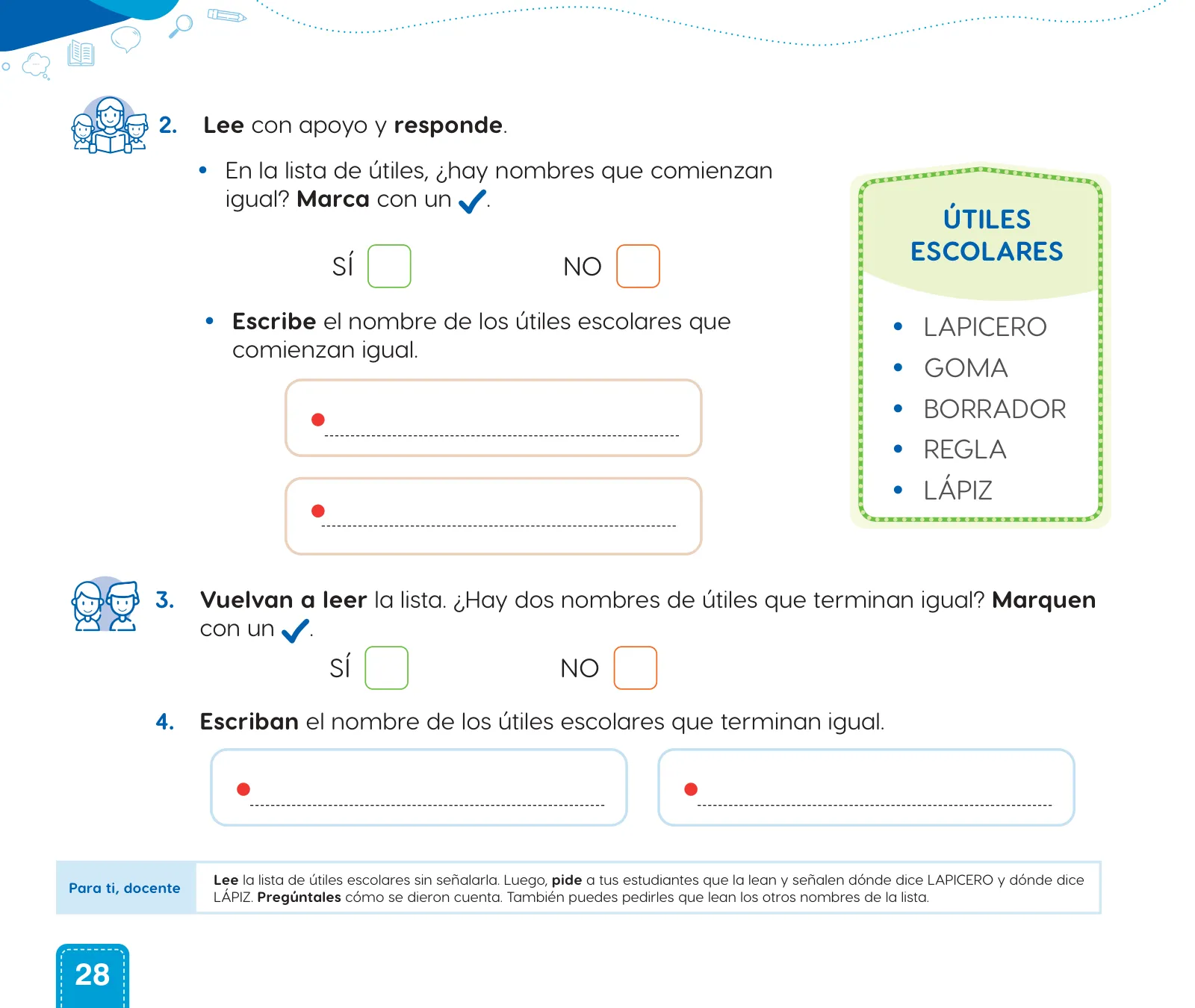Miniatura página 30 de Cuadernillo de Comunicación 1. Primer grado de Primaria · 2024
