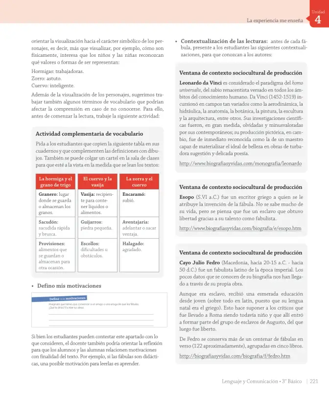 Página 43 de Lenguaje y Comunicación – Tercero Básico | Texto del Estudiante MINEDUC – Descargar PDF · 2024