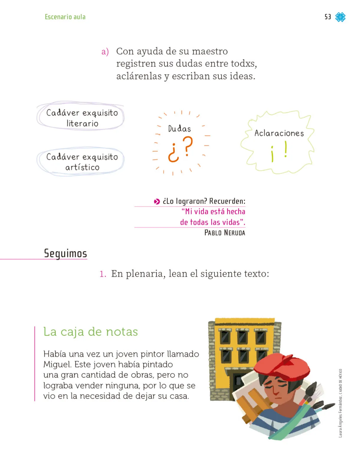 Página 54 de Proyectos de Aula. Libro de Educación Primaria Grado 1° Ciclo Escolar 2025 - 2026
