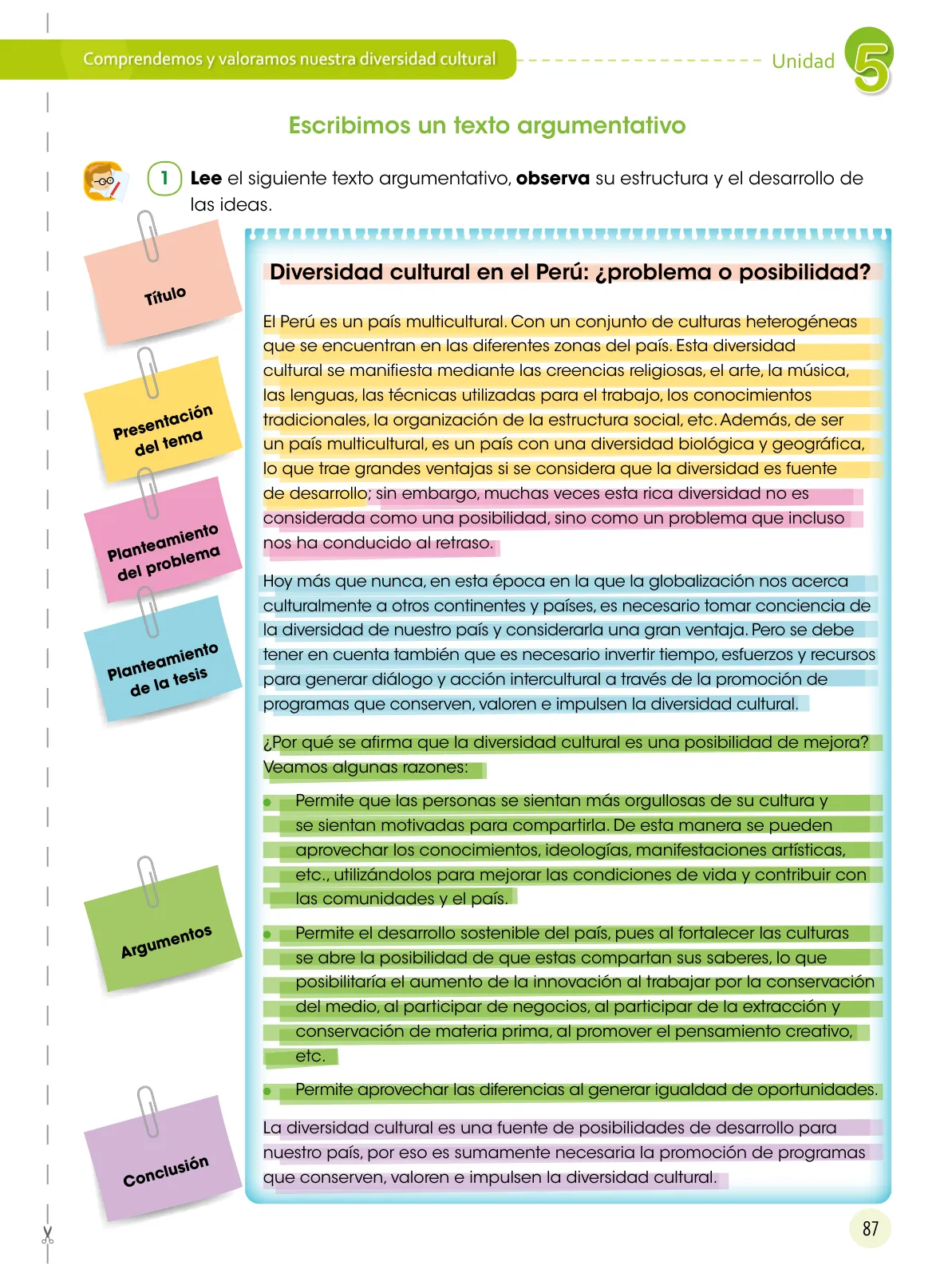 Miniatura página 88 de Comunicación 5 : cuaderno de trabajo para quinto grado de Educación Primaria 2019 · 2019