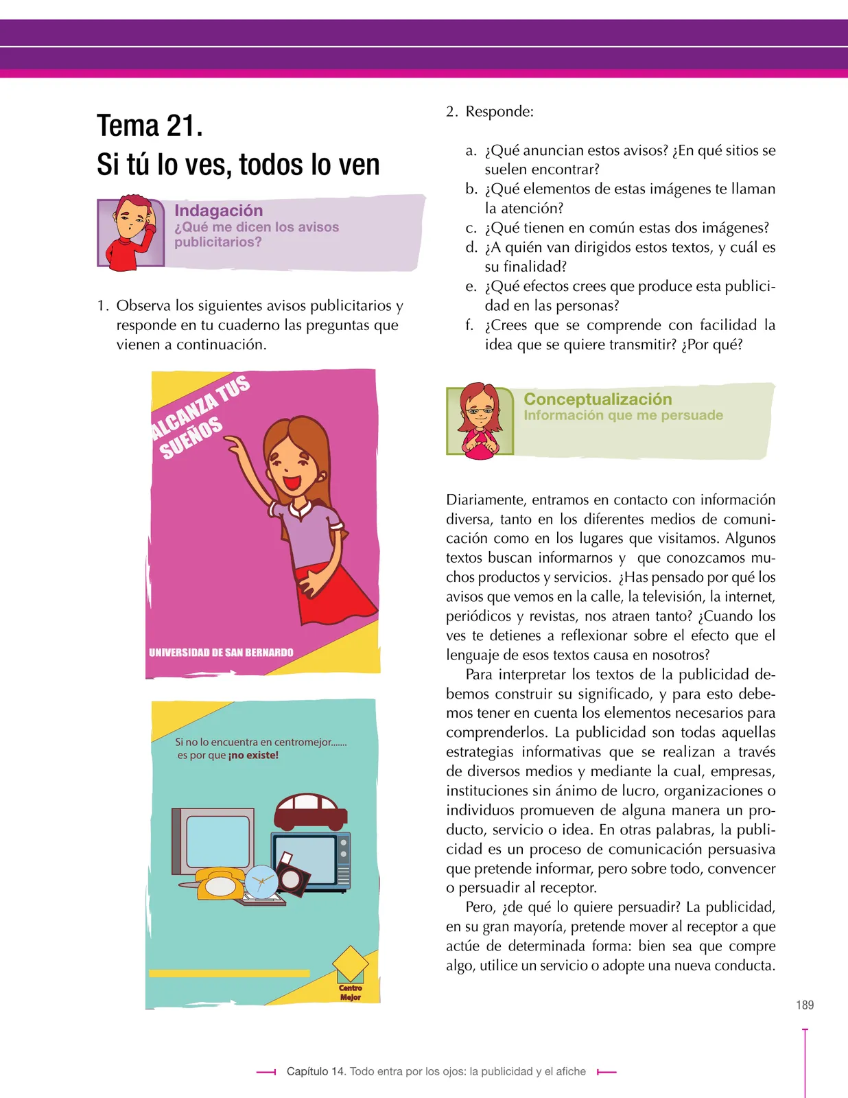 Miniatura página 189 de Lenguaje 8° · Secundaria Activa