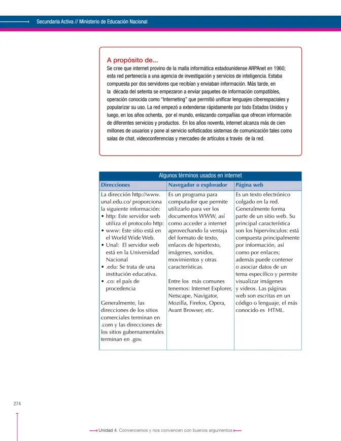 Página 274 de Lenguaje 9° · Secundaria Activa
