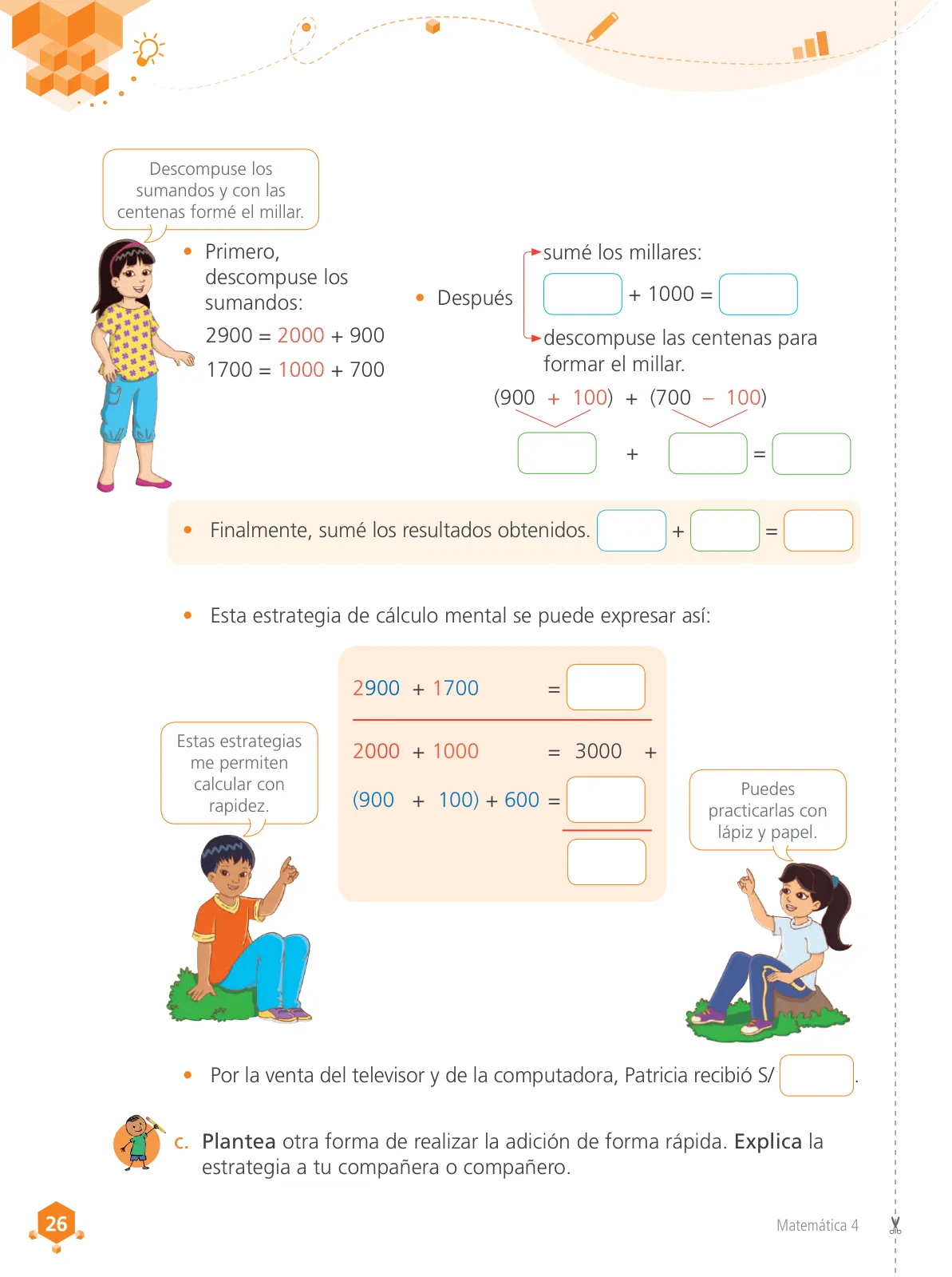 Miniatura página 28 de Matemática 4 : cuaderno de trabajo para cuarto grado de Educación Primaria 2019 · 2019