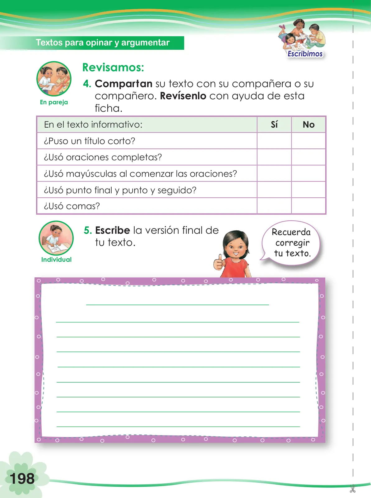 Miniatura página 200 de Comunicación 2 : cuaderno de trabajo para segundo grado de Educación Primaria 2019 · 2019