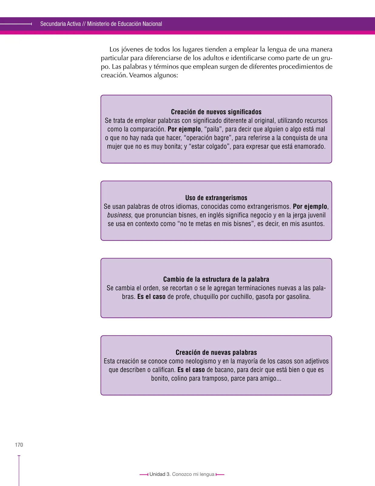 Página 170 de Lenguaje 6° · Secundaria Activa