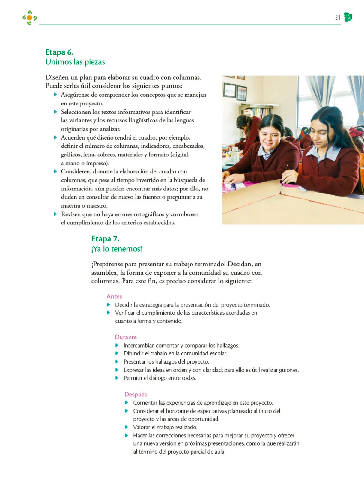 Miniatura página 22 de Colección Ximhai. Nuestro libro de Proyectos.  Tomo II.   Libro de Educación Telesecundaria Grado 1°  Ciclo Escolar 2025 - 2026
