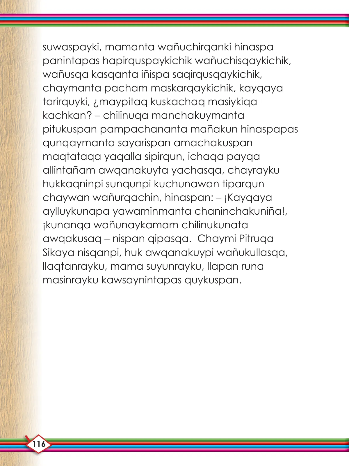 Página 118 de Willakuykuna maytu - Chanka Literatura 1 - 1° Secundaria - Quechua chanka · 2023