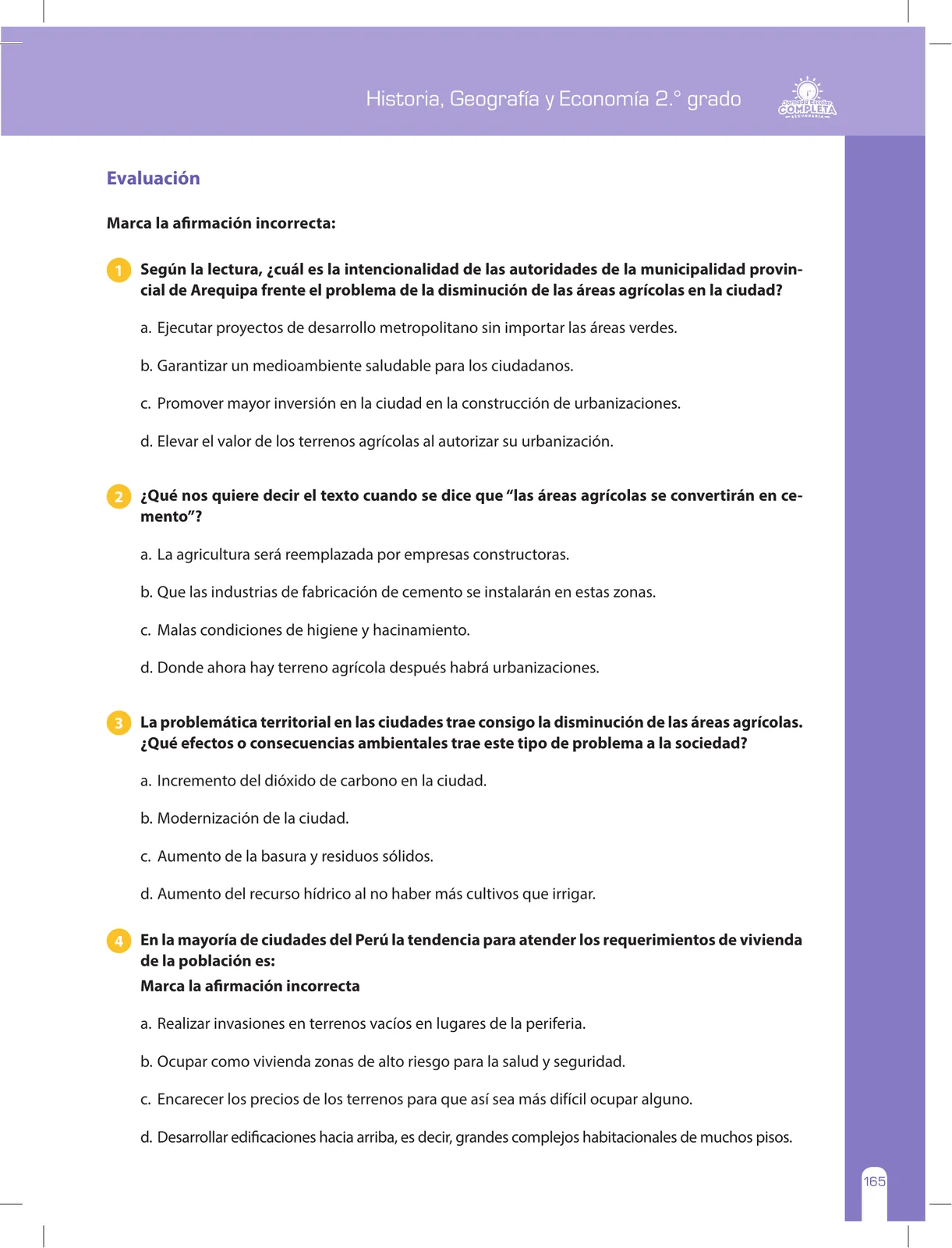 Página 165 de Historia, Geografía y Economía 2 : cuaderno de reforzamiento pedagógico - JEC ﻿ · 2016