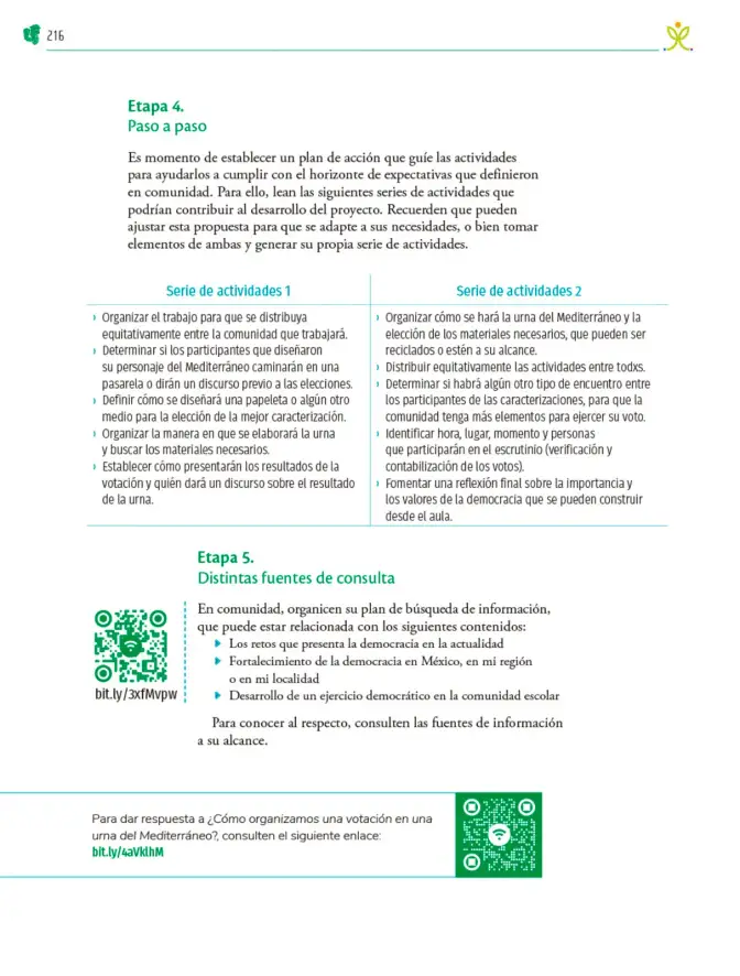 Página 217 de Colección Nanahuatzin. Nuestro libro de Proyectos. Tomo I. Libro de Educación Telesecundaria Grado 3° Ciclo Escolar 2025 - 2026
