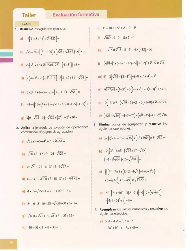 Página 62 de Matematica 8° · Egb 8 Matematica 2025 · 2025