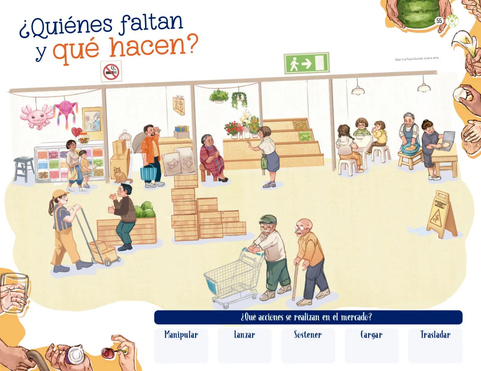 Página 56 de Explorar e imaginar con mi libro de Preescolar.   Libro de Educación Preescolar Grado 3°  Ciclo Escolar 2025 - 2026