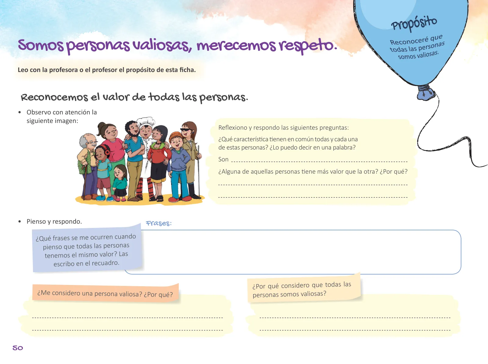 Miniatura página 52 de Cuadernillo de Tutoría Quinto Grado Educación Primaria 2019 · 2019