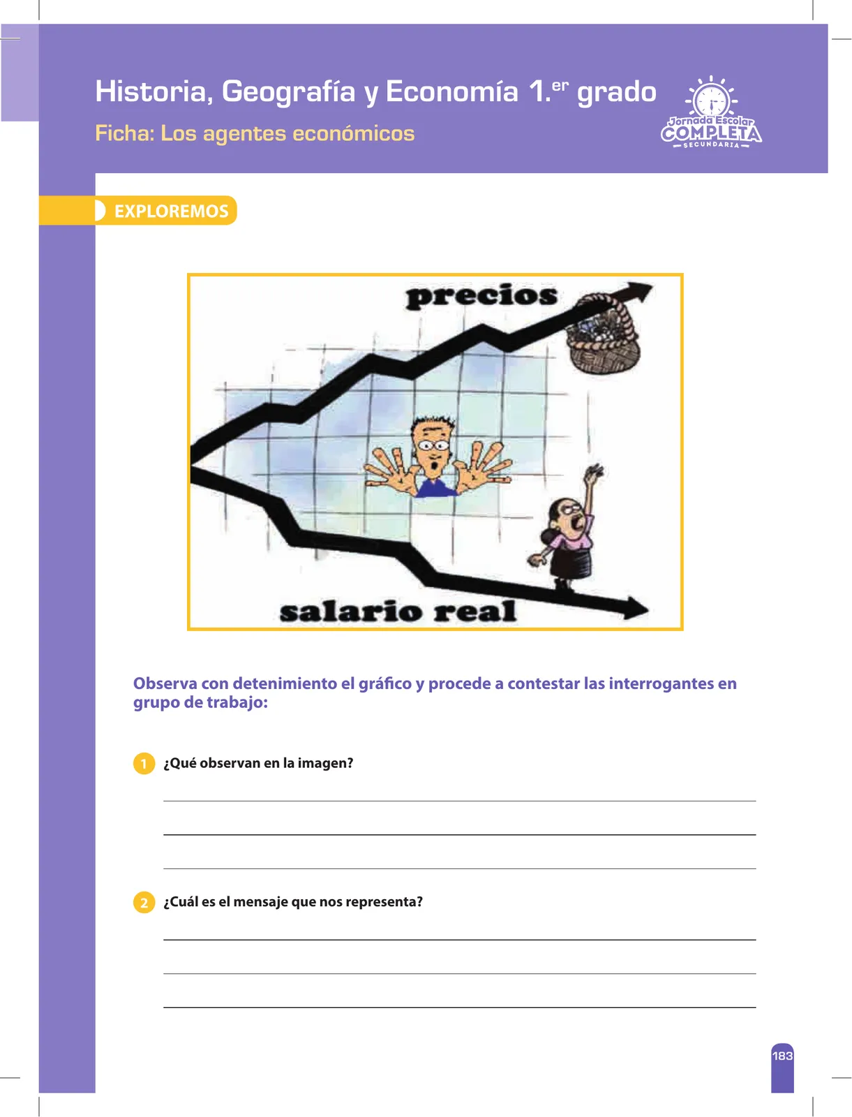 Miniatura página 183 de Historia, Geografía y Economía 1 : cuaderno de reforzamiento pedagógico - JEC · 2016
