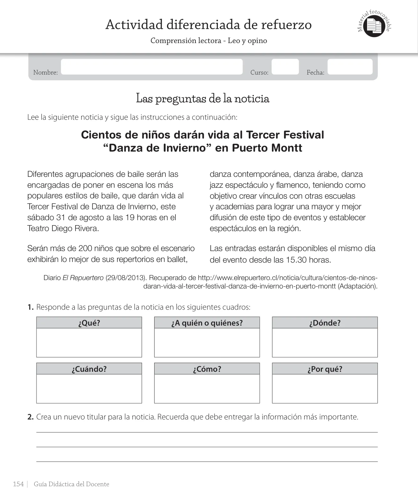 Página 238 de Lenguaje y Comunicación – Cuarto Básico | Texto del Estudiante MINEDUC – Descargar PDF · 2024
