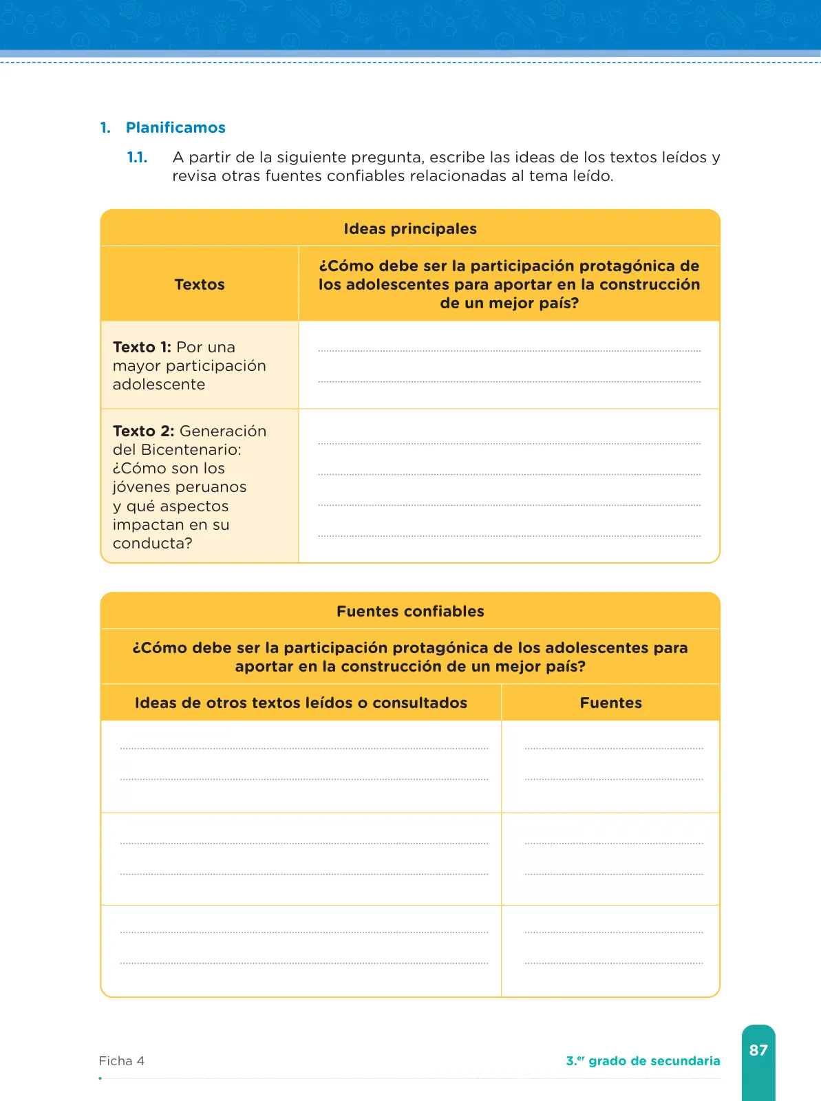 Miniatura página 89 de Fichas de aprendizaje de Comunicación 3 · 2024