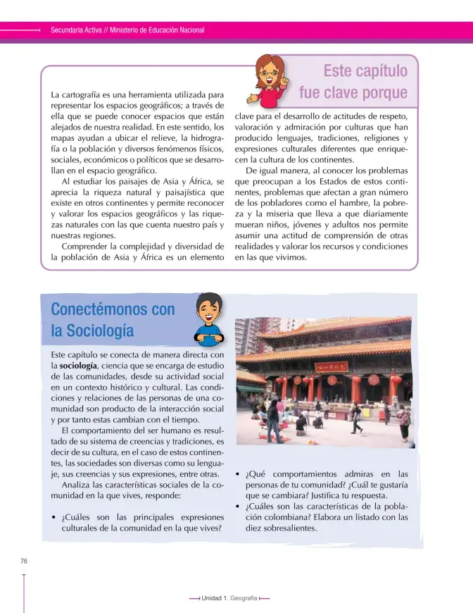 Página 76 de Ciencias Sociales 8° · Secundaria Activa