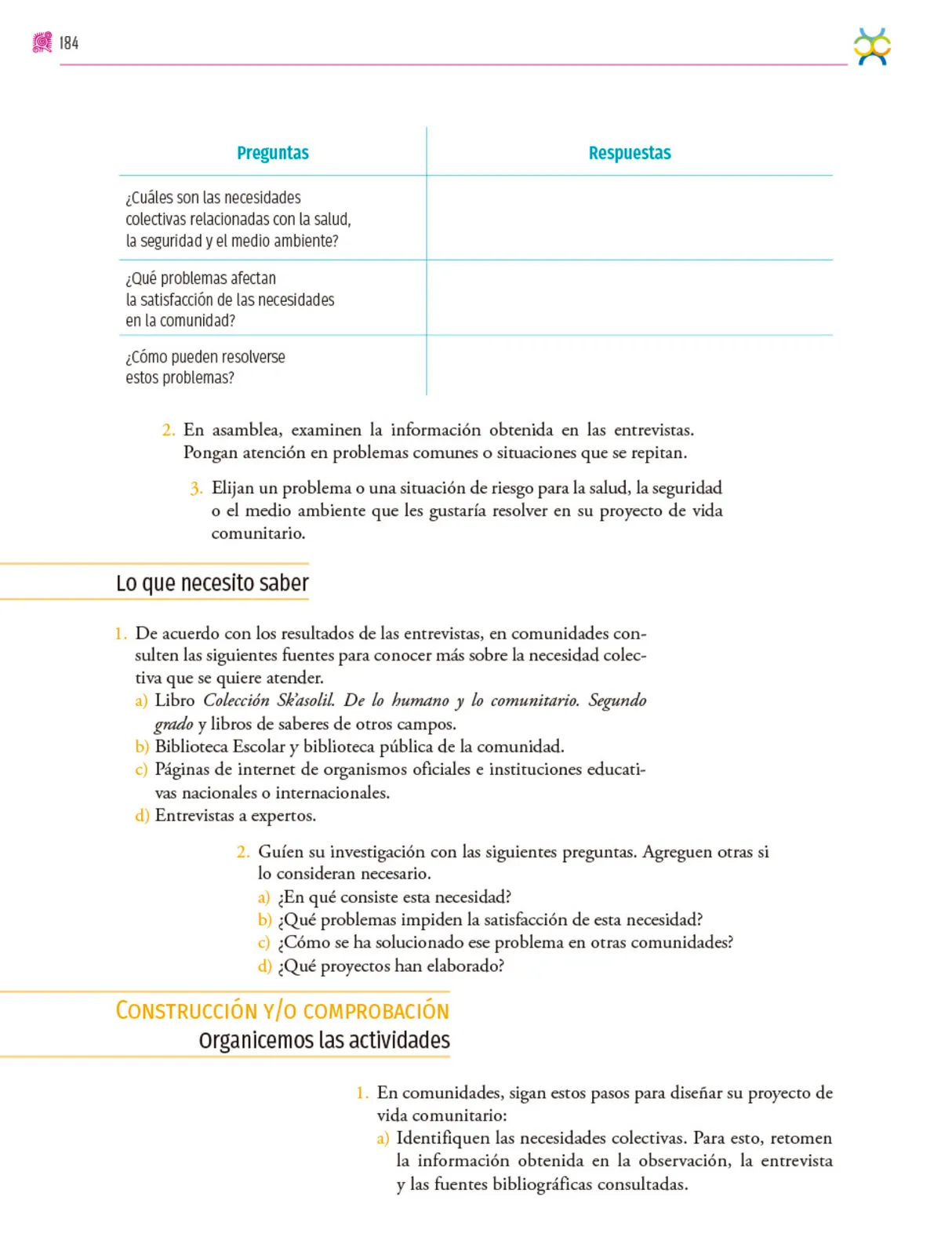 Miniatura página 185 de Colección Sk´asolil. Nuestro libro de proyectos.   Libro de Educación Secundaria Grado 2°  Ciclo Escolar 2025 - 2026