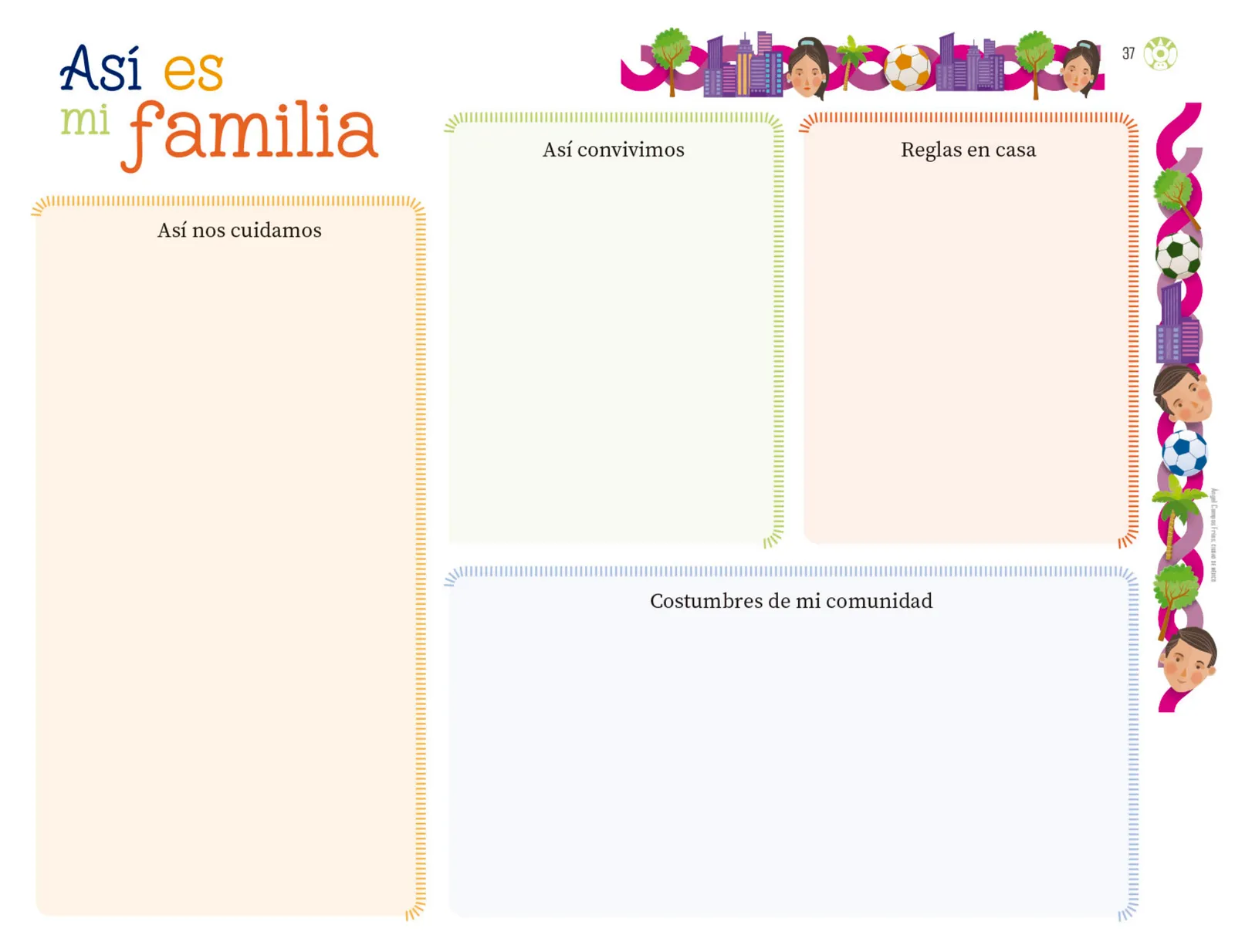 Página 38 de Explorar e imaginar con mi libro de Preescolar.   Libro de Educación Preescolar Grado 3°  Ciclo Escolar 2025 - 2026
