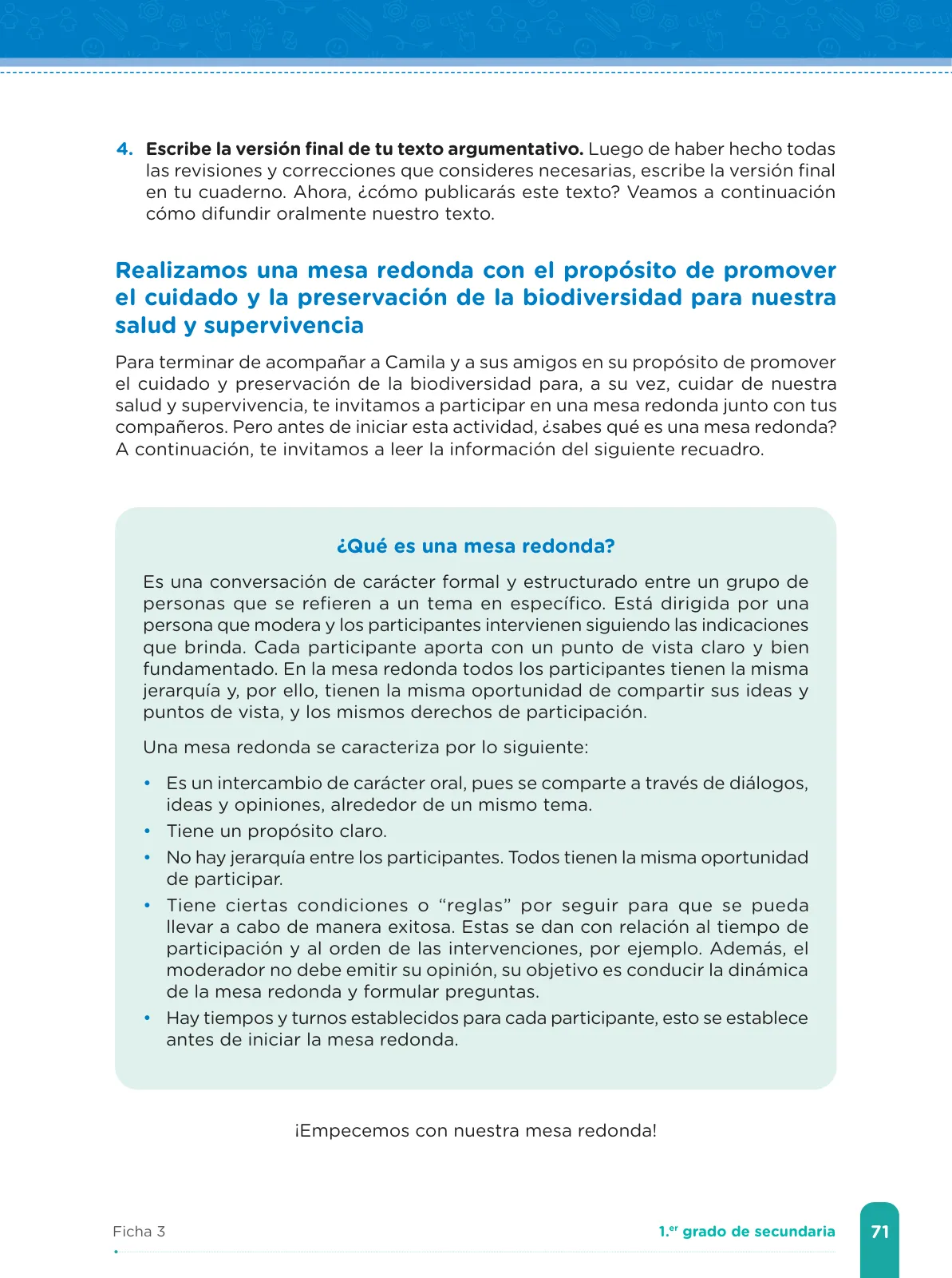 Página 73 de Fichas de aprendizaje de Comunicación 1 · 2024