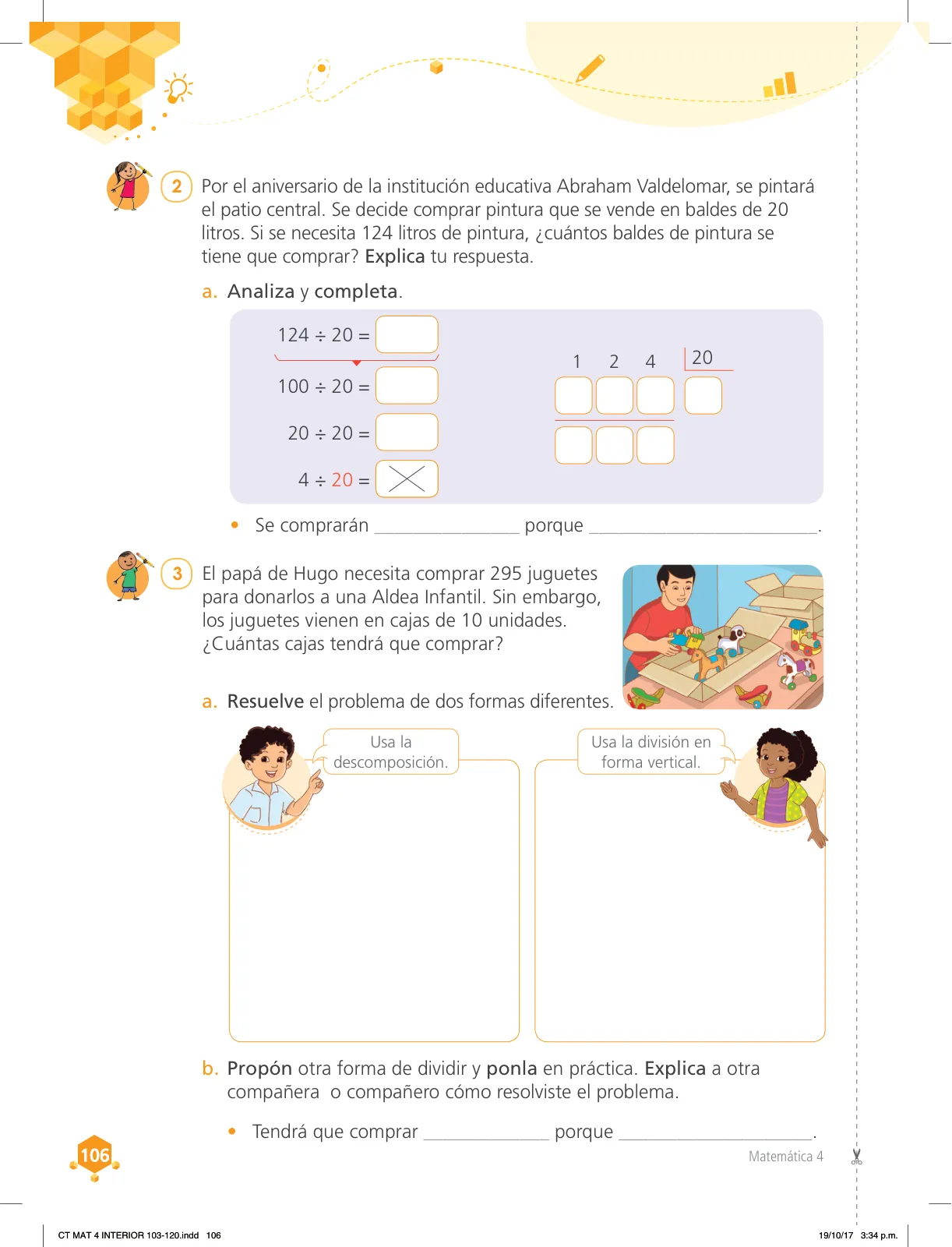 Miniatura página 106 de Matemática 4 : cuaderno de trabajo para cuarto grado de Educación Primaria 2018 · 2018