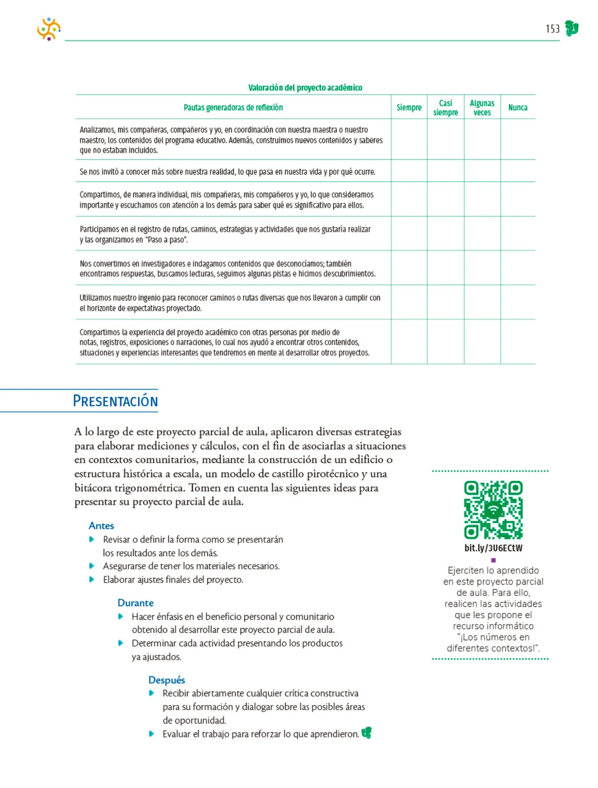 Página 154 de Colección Nanahuatzin. Nuestro libro de Proyectos.  Tomo III.  Libro de Educación Telesecundaria Grado 3°  Ciclo Escolar 2025 - 2026