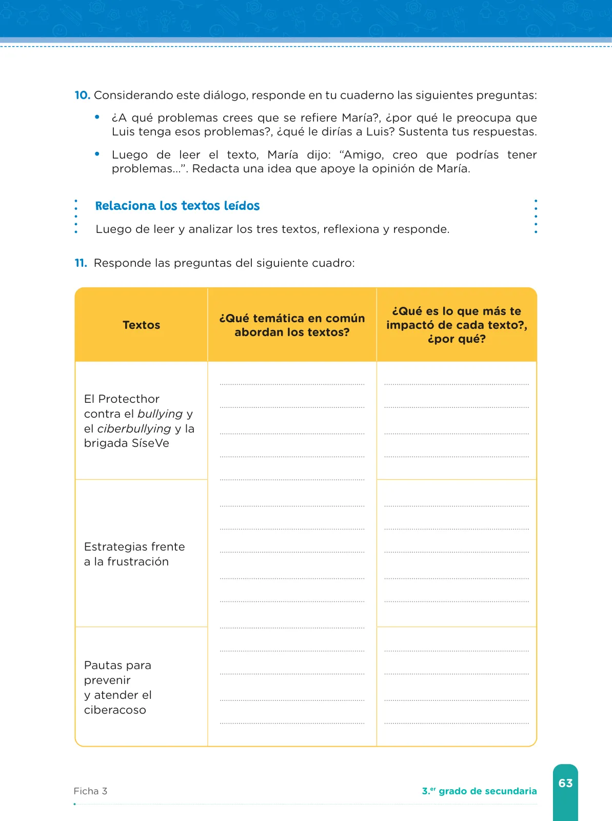 Página 65 de Fichas de aprendizaje de Comunicación 3 · 2024