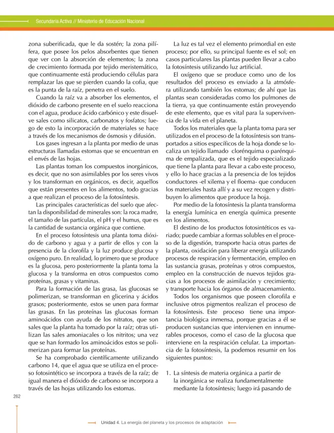 Página 262 de Ciencias Naturales 9° · Secundaria Activa