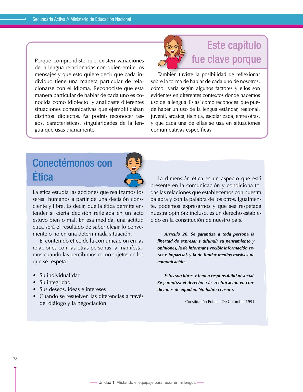 Página 78 de Lenguaje 7° · Secundaria Activa