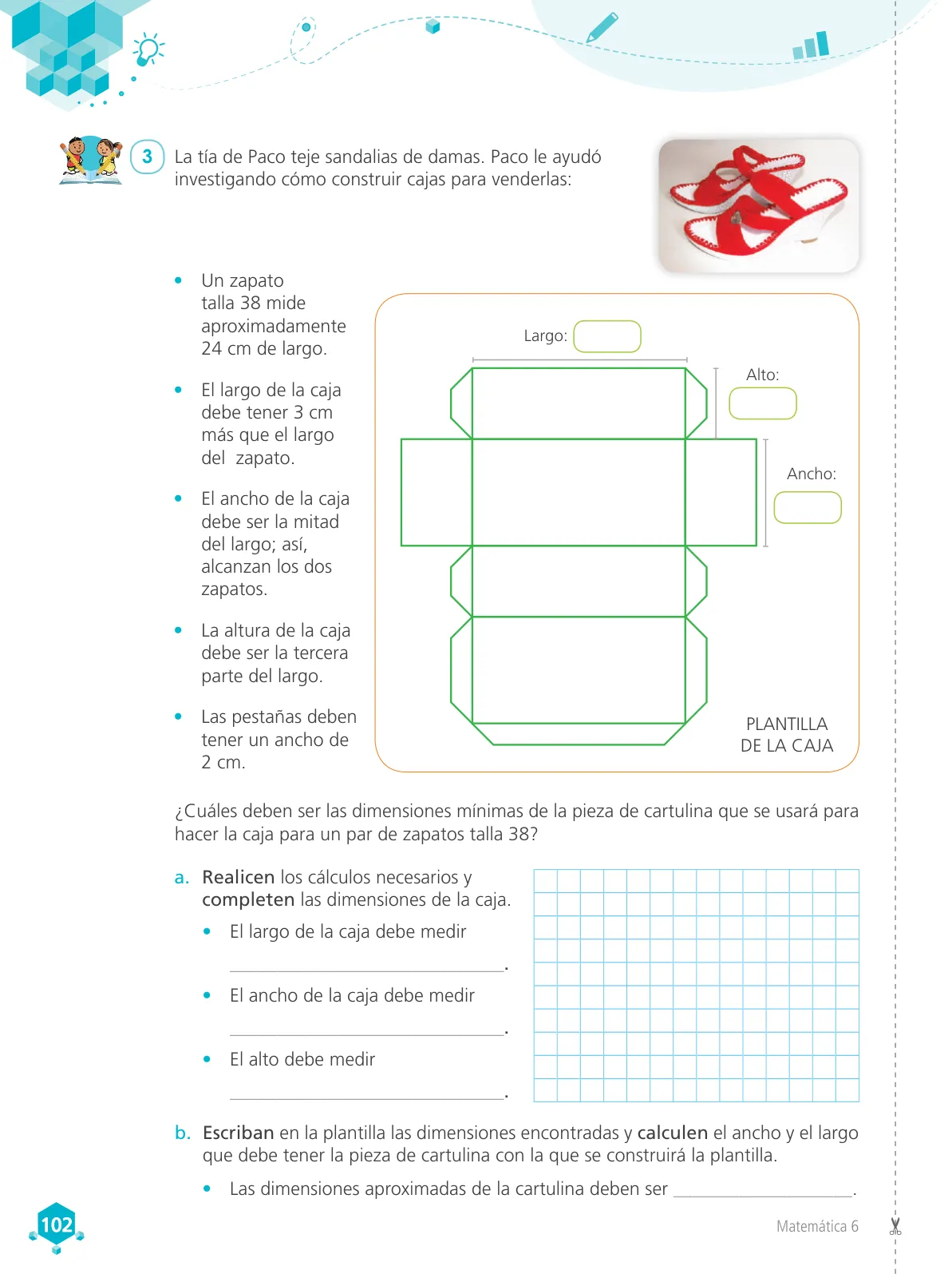 Página 104 de Matemática 6 : cuaderno de trabajo para sexto grado de Educación Primaria 2019 · 2019