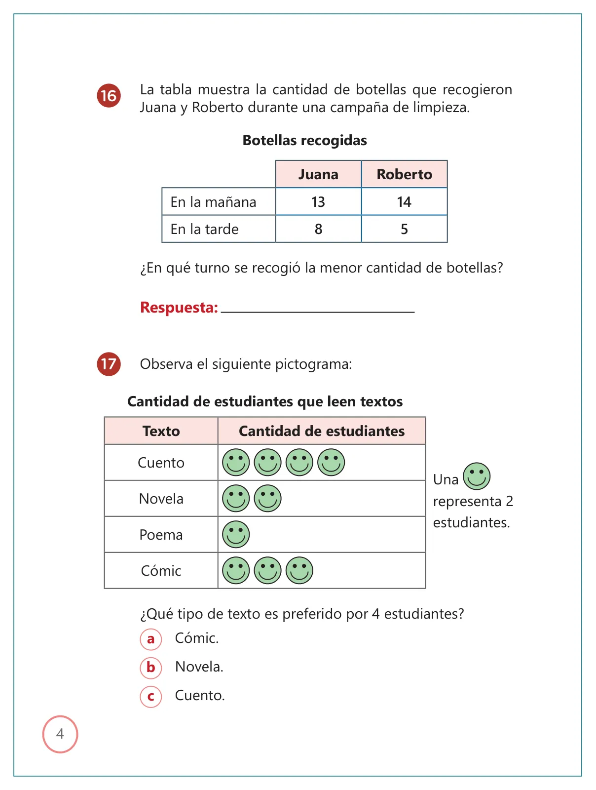 Página 4 de Kit de evaluación Proceso 2 Demostrando lo que aprendimos : Matemática, segundo trimestre, ﻿Segundo grado - Primaria · 2019