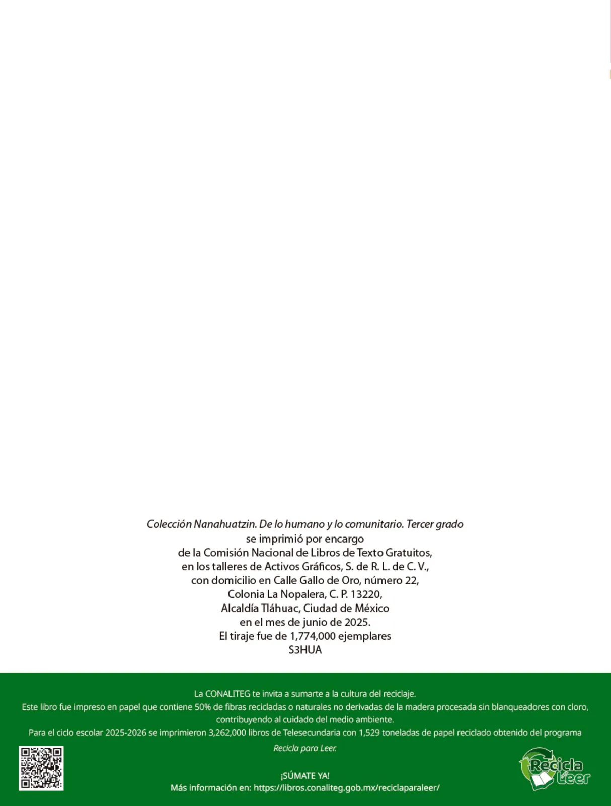 Miniatura página 255 de Colección Nanahuatzin. De lo humano y lo comunitario.   Libro de Educación Secundaria Grado 3°  Ciclo Escolar 2025 - 2026