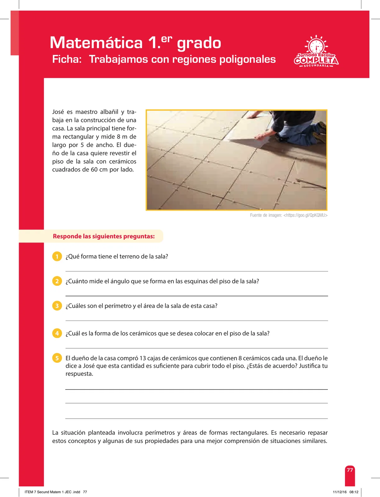 Miniatura página 77 de Matemática 1 : cuaderno de reforzamiento pedagógico - JEC · 2016