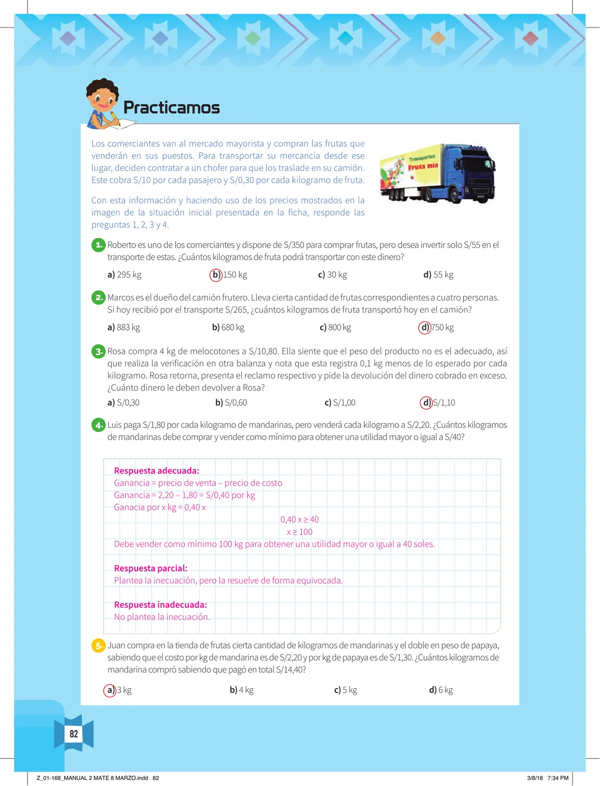 Miniatura página 84 de Resolvamos problemas 2 : manual para el docente 2018 · 2018