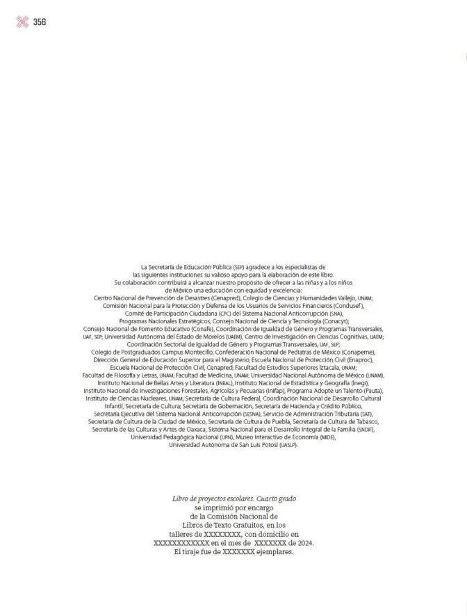 Página 359 de Proyectos Escolares. Libro de Educación Primaria Grado 4° Ciclo Escolar 2025 - 2026