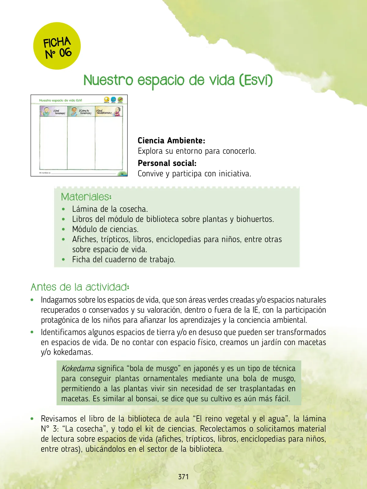 Miniatura página 373 de Agenda pedagógica 2017-2018 para docentes de II Ciclo de Instituciones de nivel de Educación Inicial · 2017